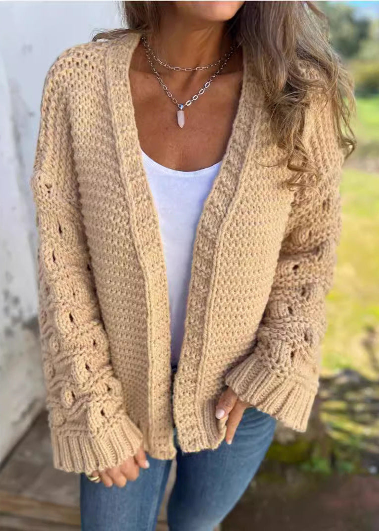 Cardigan Automne-Hiver – Maille Épaisse Tendance Femme.