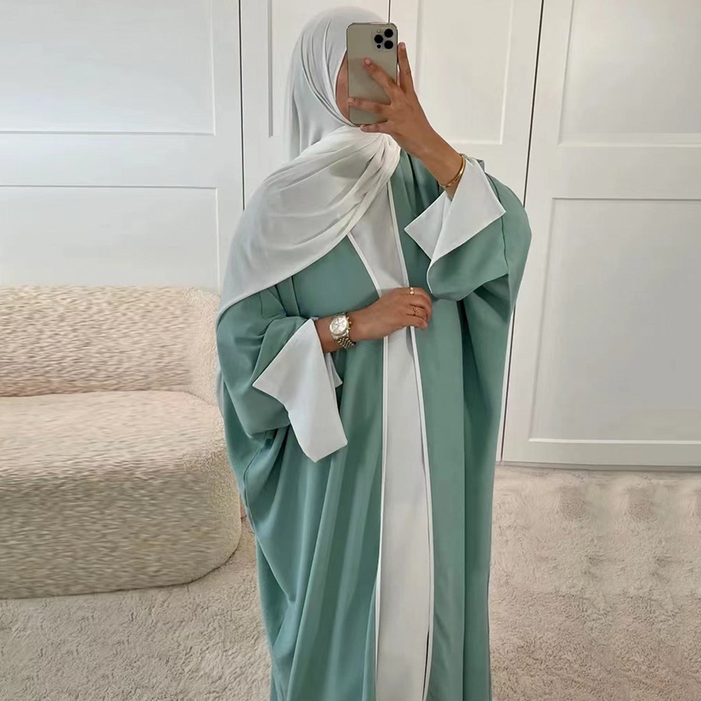 Robe Cardigan Contrastée