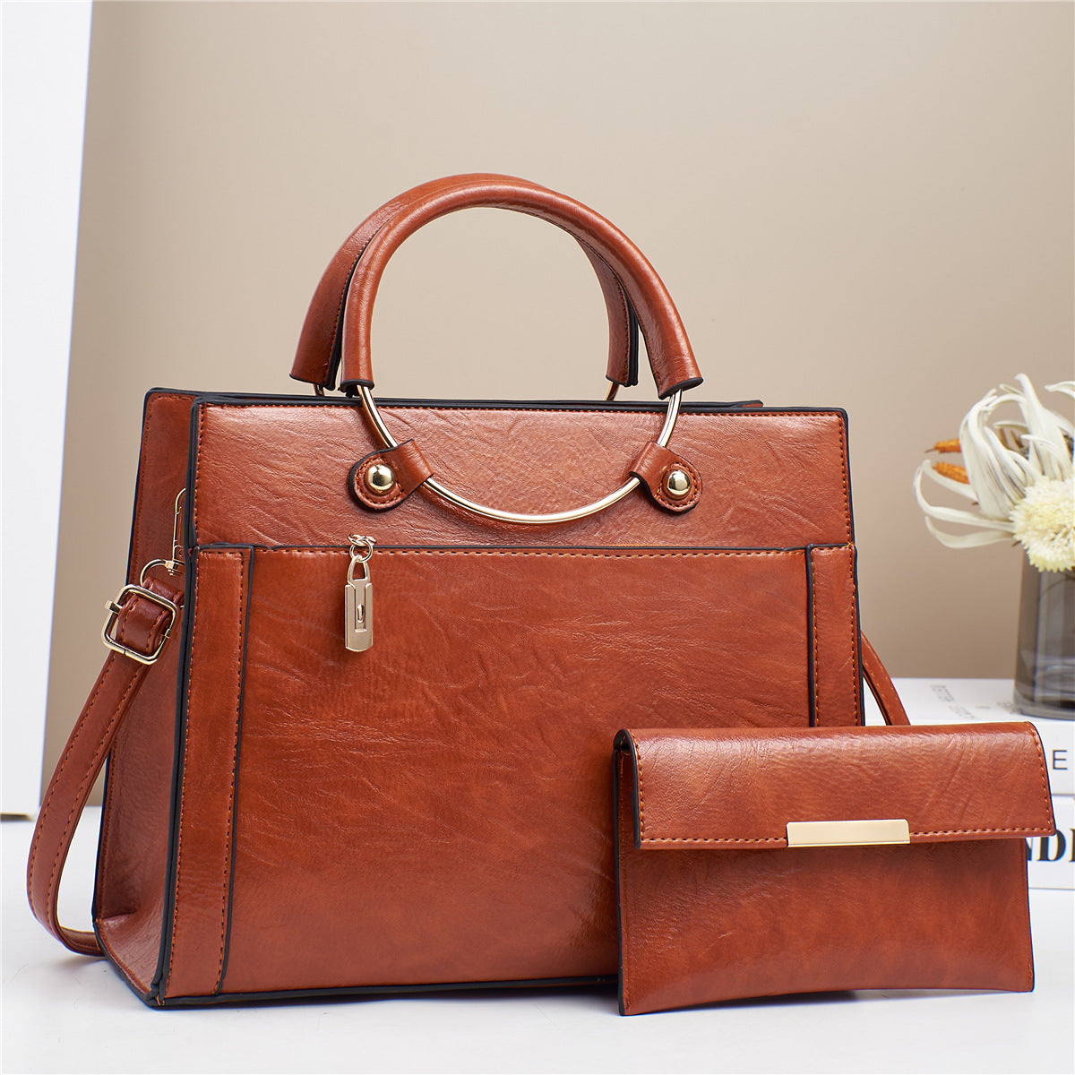 Sac vintage avec détails contrastés