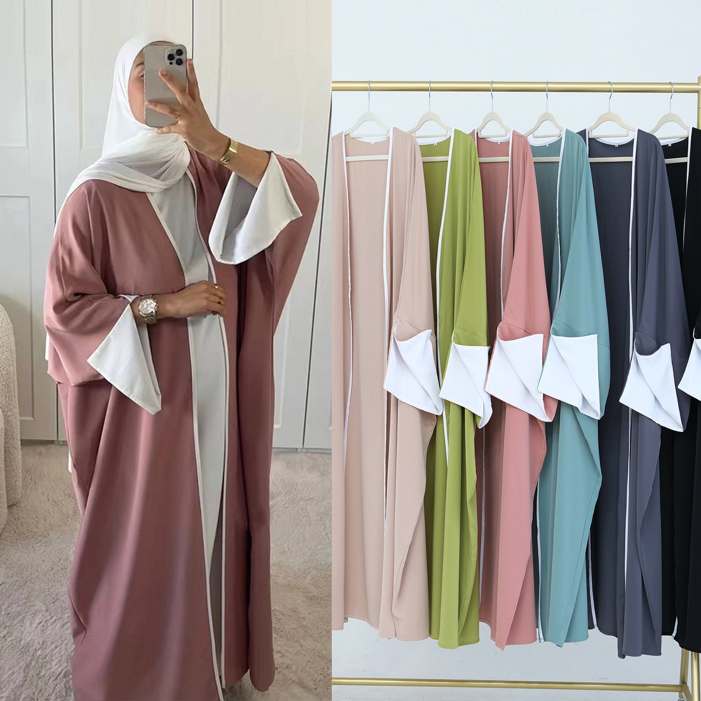 Robe Cardigan Contrastée