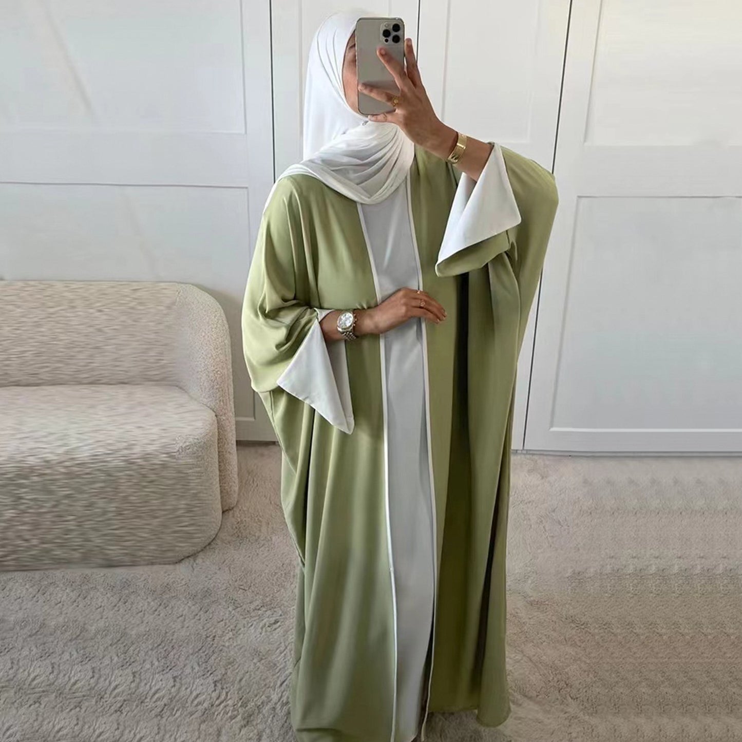 Robe Cardigan Contrastée
