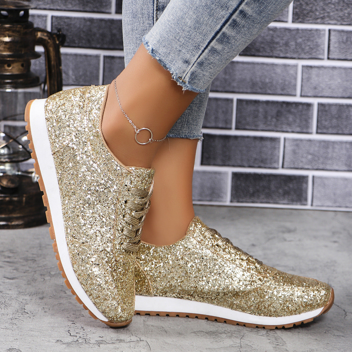 Brillez à chaque pas – Baskets Pailletées Glamour !