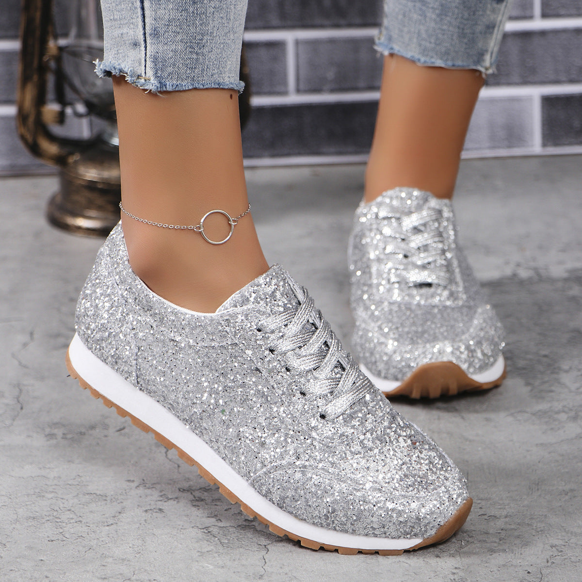 Brillez à chaque pas – Baskets Pailletées Glamour !
