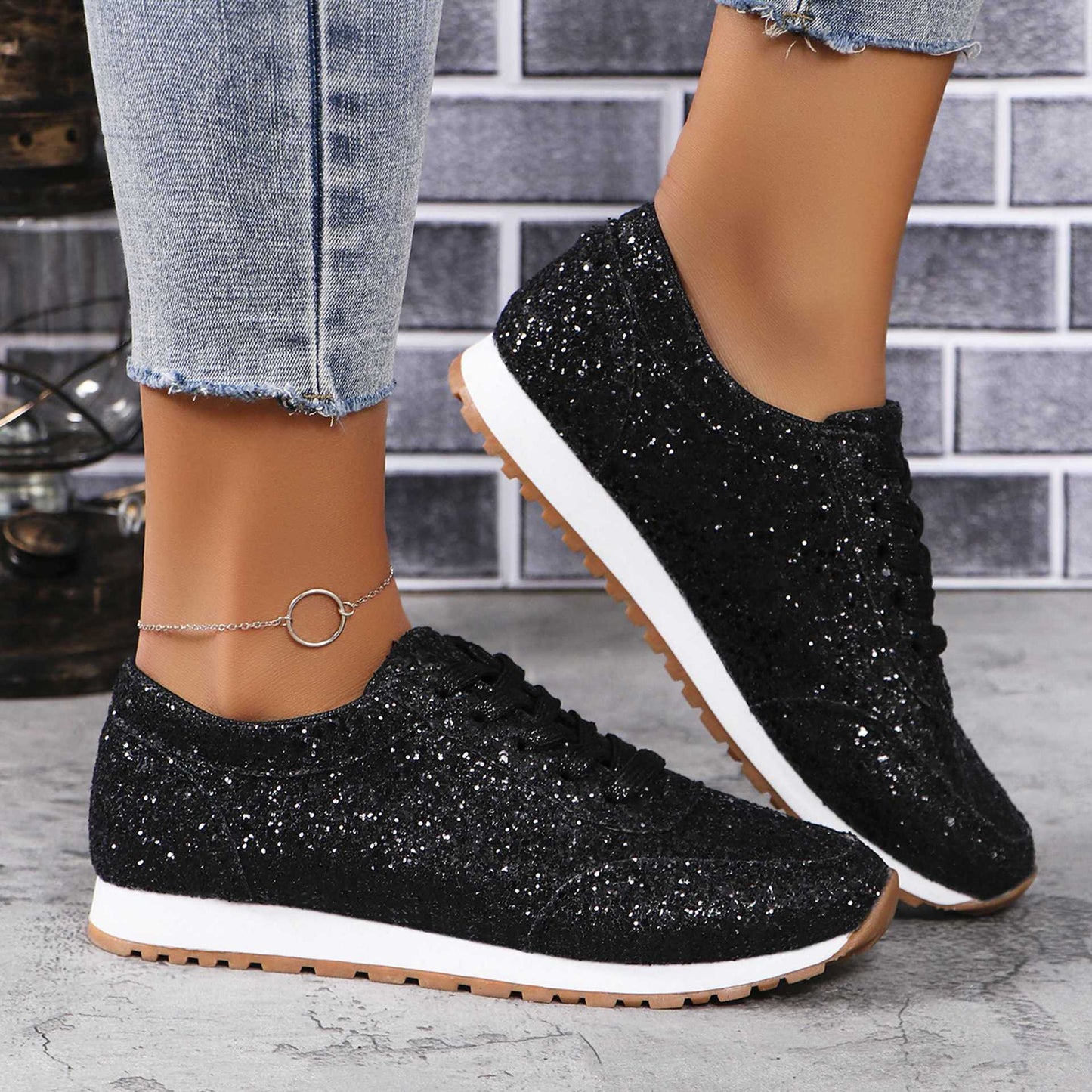 Brillez à chaque pas – Baskets Pailletées Glamour !